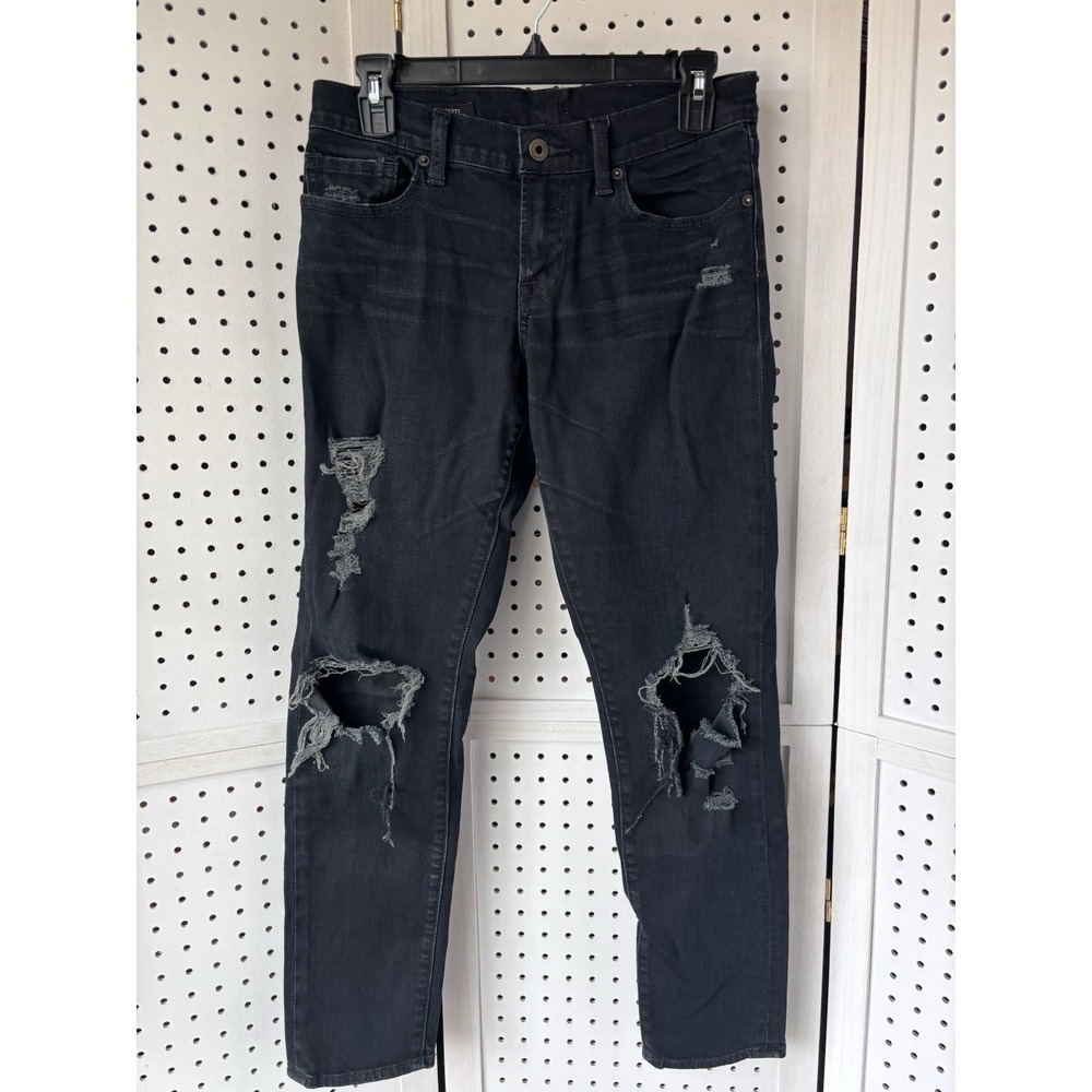 Lucky Brand Sienna Cigarette Jeans Black Ripped 29" Waist 36" Long